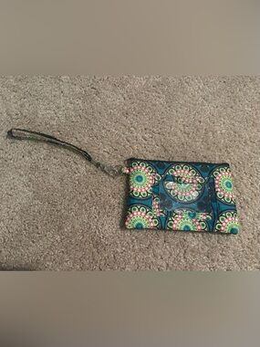 Patterned Wristlet - Blue Green Multicolor